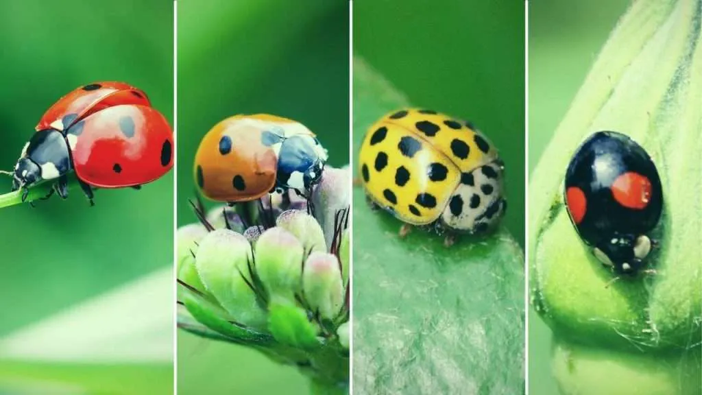 Adult Ladybugs in different colors